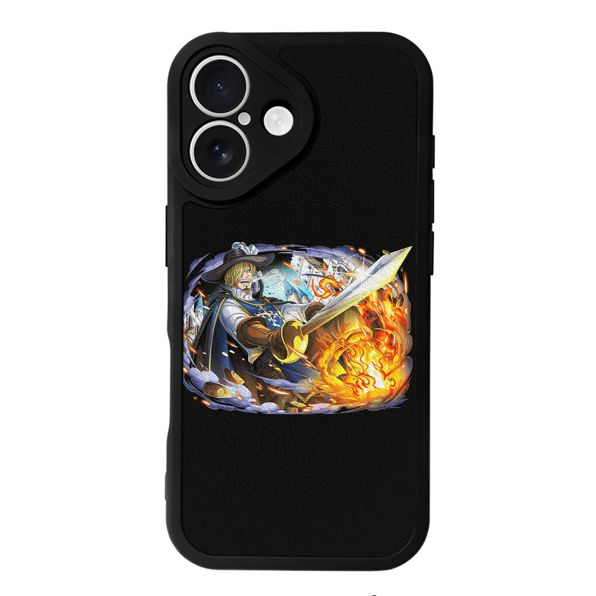 （画像用） ワンピース サンジ ONE PIECE Sanji 【iPhone 16シリーズ対応】シリコンスマホケース（レザー調） 材質：シリコン